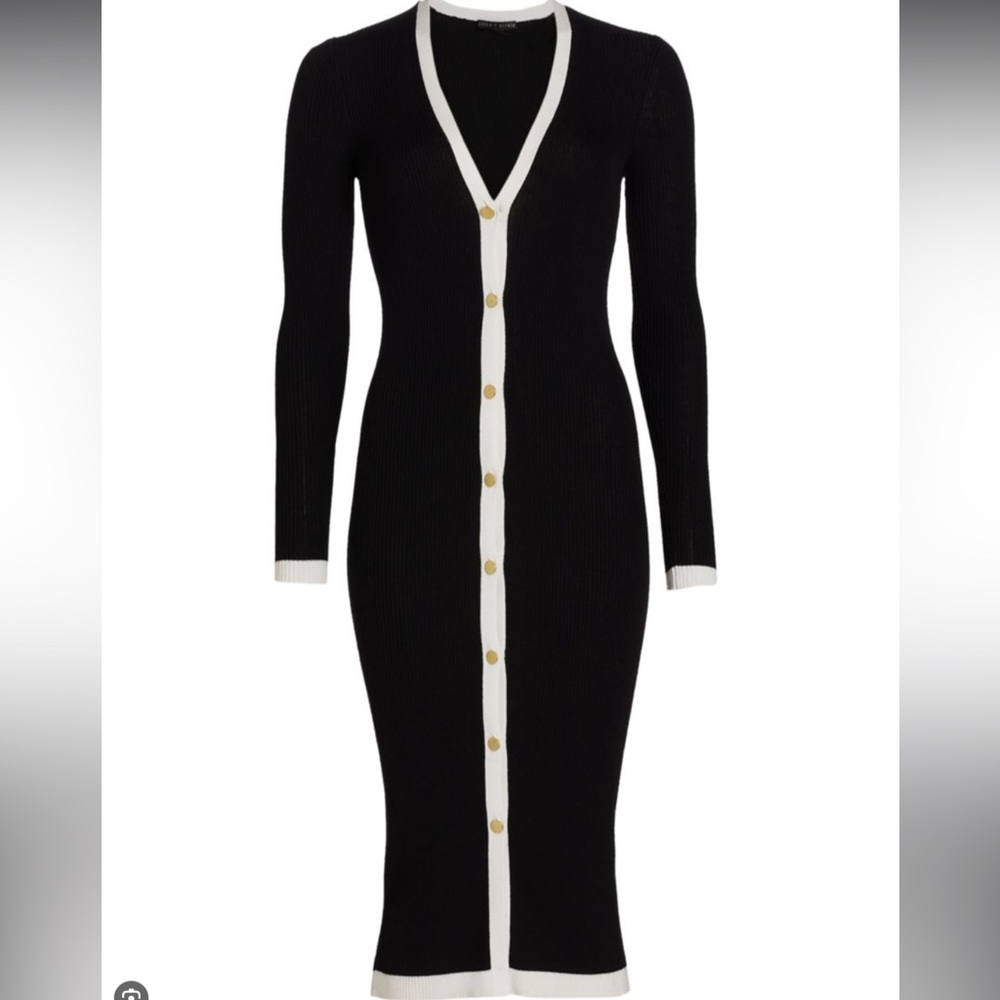 Alice + Olivia Alcina Rib-Knit Sweater Dress